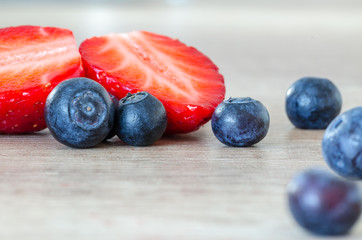 Fresh fruit on wooden table
