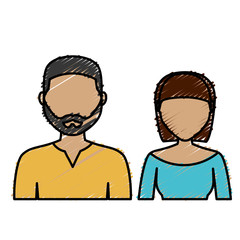couple of man and woman icon over white background. colorful design. vector illustration
