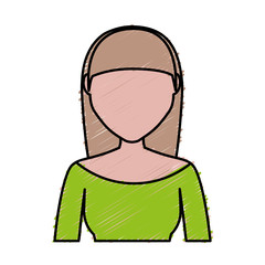 woman avatar icon over white background. colorful design. vector illustration