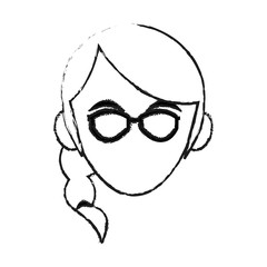 young woman wearing sunglasses icon image vector illustration design 