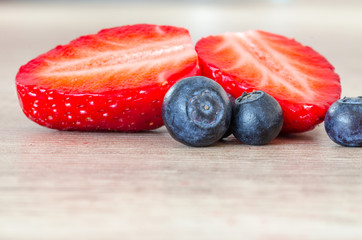 Fresh fruit on wooden table