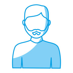 man avatar icon over white background. vector illustration