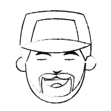 happy smiling man wearing baseball cap  icon image vector illustration design 