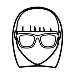 woman with sunglasses icon over white background. vector illustration