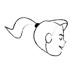 young woman with flotating ponytail icon image vector illustration design 