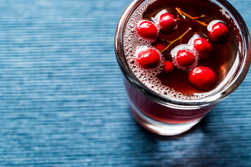 Cranberry cocktail shot with vodka