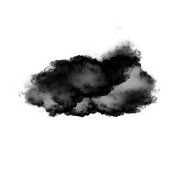 Black cloud shape isolated over white background