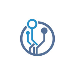 Circuit tech element. Electronics icon.