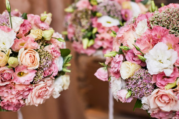 pink wedding flowers 