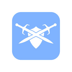 Shield and sword icon.