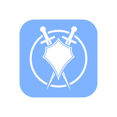 Shield and sword icon.