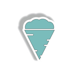 Vector illustration in paper sticker design Tornado