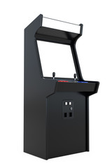 Gaming Arcade Machine with Blank Screen for Your Design. 3d Rendering