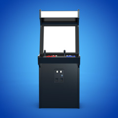 Gaming Arcade Machine with Blank Screen for Your Design. 3d Rendering