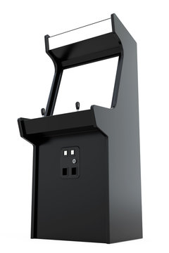 Gaming Arcade Machine with Blank Screen for Your Design. 3d Rendering