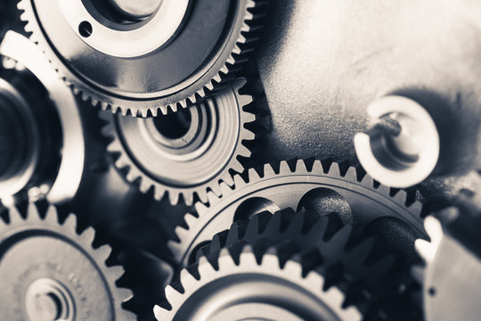 engine gear wheels, industrial background