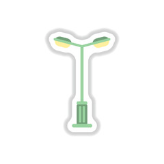 lamp street, electricity industry in paper sticker style