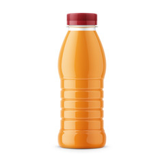 Orange juice bottle template. © MockupSpot