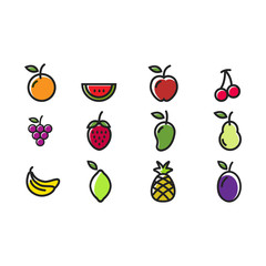 fruit icon set color