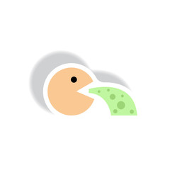 stylish icon in paper sticker style people nausea