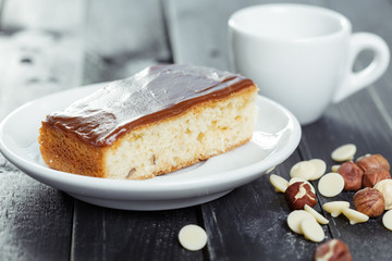 cake on old wooden background