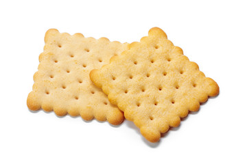 Cracker cookies isolated on white background