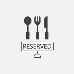 Utensils and reserved sign