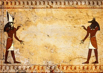 Abwaschbare Fototapete Ägypten Anubis und Horus