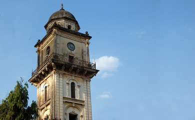 Fototapeta na wymiar Architecture of Mahaboob chowk clock tower built in 1892 by Asman Jah the then Prime Minister of Hyderabad state of Nizam kings,India