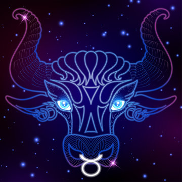 Taurus zodiac sign, horoscope symbol, vector illustration