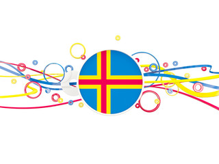Flag of aland islands, circles pattern with lines