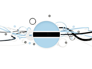Flag of botswana, circles pattern with lines