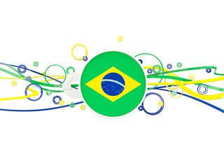 Flag of brazil, circles pattern with lines