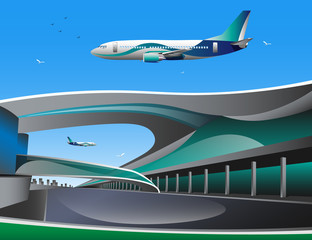 Airport with infographic elements templates.