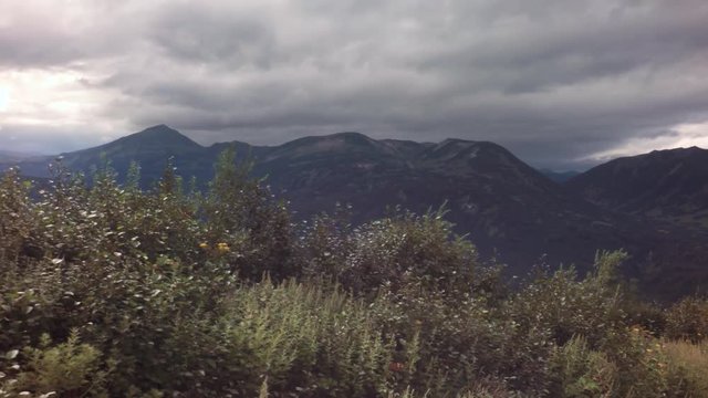 Summer trip through Viluchinsky pass stock footage video