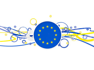 Flag of european union, circles pattern with lines