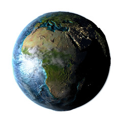 Fototapeta premium Africa on detailed planet Earth