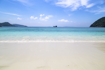 Fototapeta na wymiar Beautiful beach and tropical sea. Lord Heaven Island or Lord Loughborough Island, Myanmar
