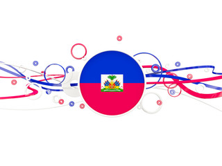 Flag of haiti, circles pattern with lines