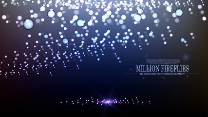 Vector abstract million fireflies background design II