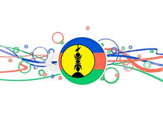 Flag of new caledonia, circles pattern with lines