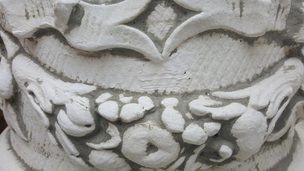 Ancient architectural details on the statue