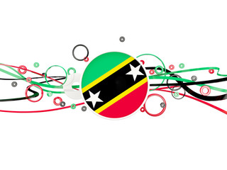 Flag of saint kitts and nevis, circles pattern with lines