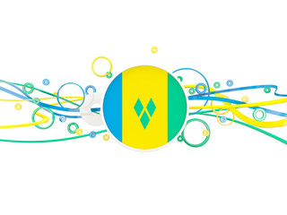 Flag of saint vincent and the grenadines, circles pattern with lines