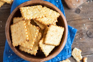 Homemade thin cheesy crackers