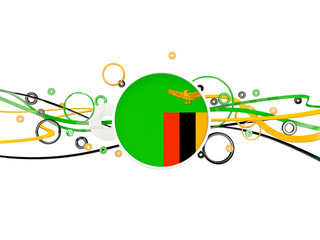 Fototapeta premium Flag of zambia, circles pattern with lines