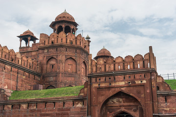 Dome of Red fort, landmark of New Delhi city, India