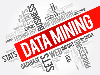 Data Mining word cloud collage, technology business concept background