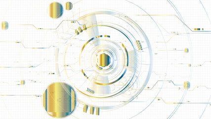 Obraz premium Vector abstract technological illuminated sketch template background