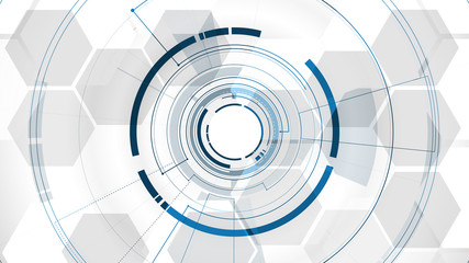Vector abstract technological middle tunnel template design